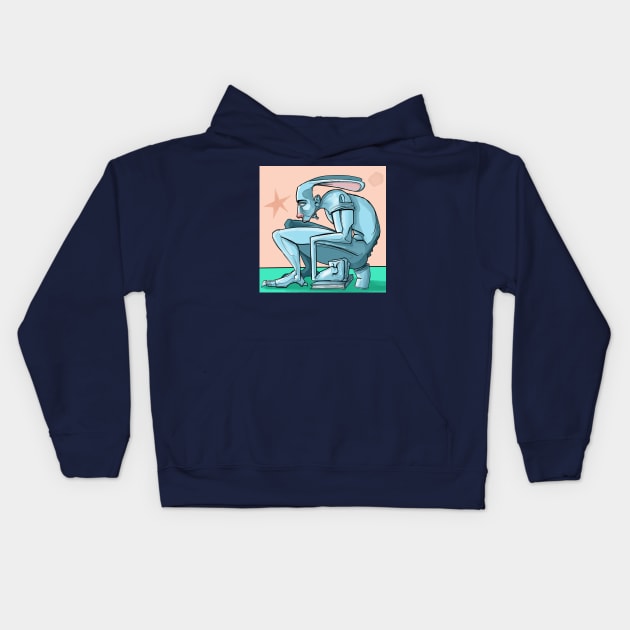 Tummy Ache Kids Hoodie by Yeti Slang 